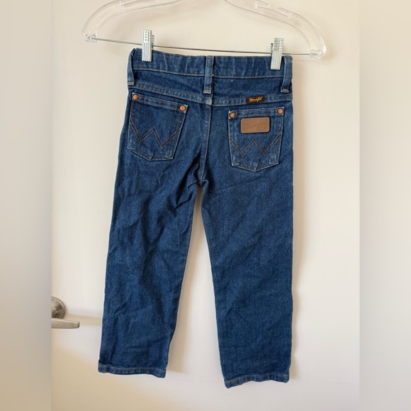 Wrangler Kids Blue Denim Jeans Sz 5 Regular Adjustable Waist - Picture 2 of 6